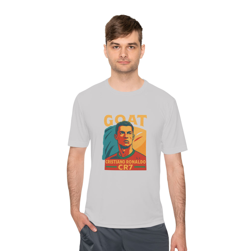 Cristiano Ronaldo GOAT Moisture Wicking Tee, Soccer Fan Shirt, Athletic Wear, Sports Gift, Unisex Sports T-Shirt - My Store