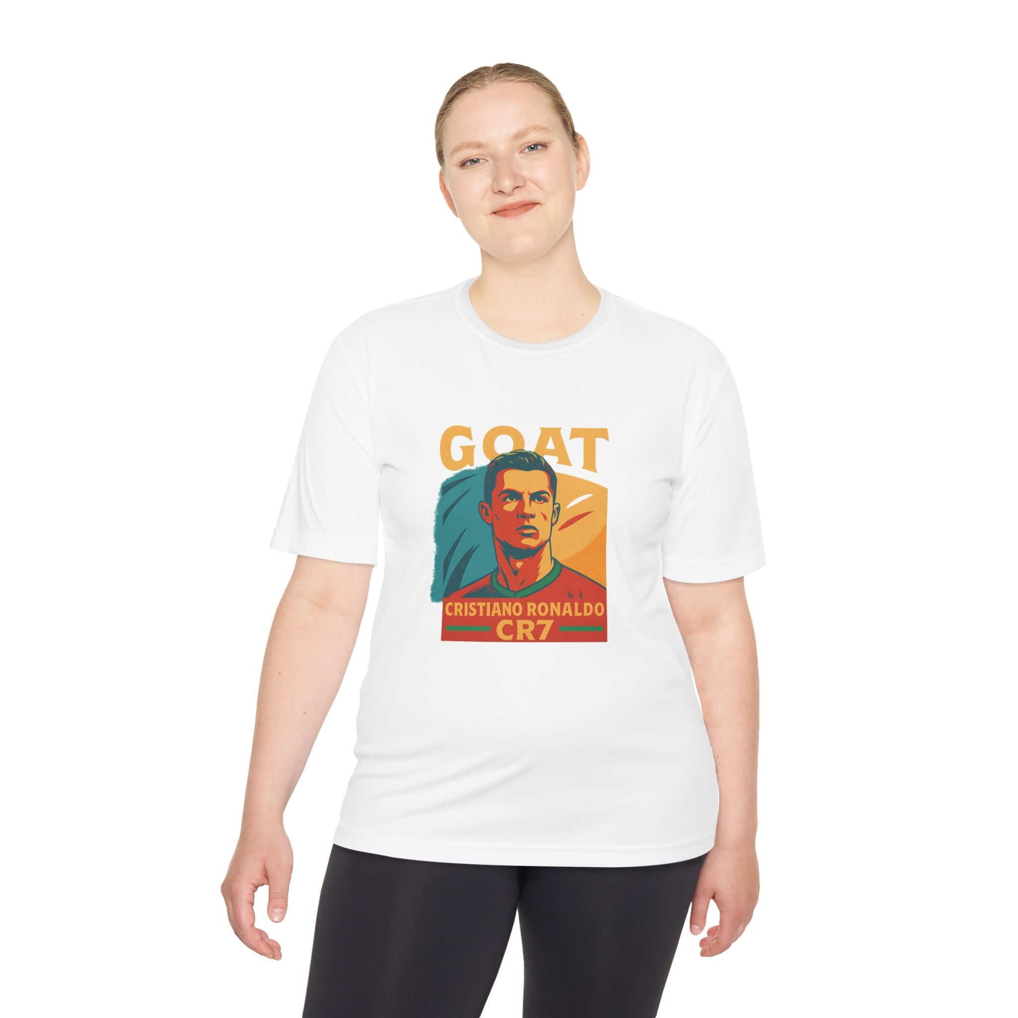Cristiano Ronaldo GOAT Moisture Wicking Tee, Soccer Fan Shirt, Athletic Wear, Sports Gift, Unisex Sports T-Shirt - My Store