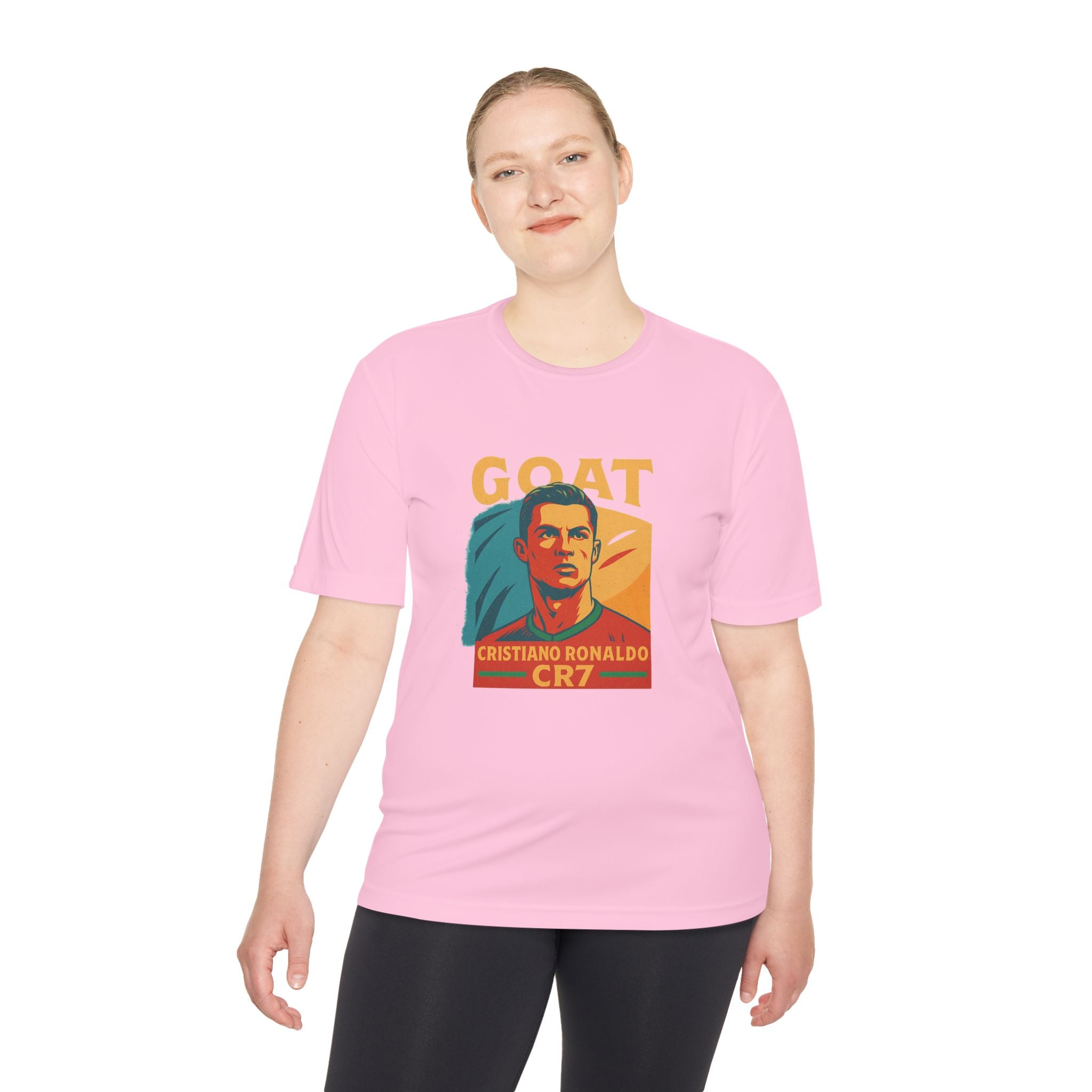 Cristiano Ronaldo GOAT Moisture Wicking Tee, Soccer Fan Shirt, Athletic Wear, Sports Gift, Unisex Sports T-Shirt - My Store