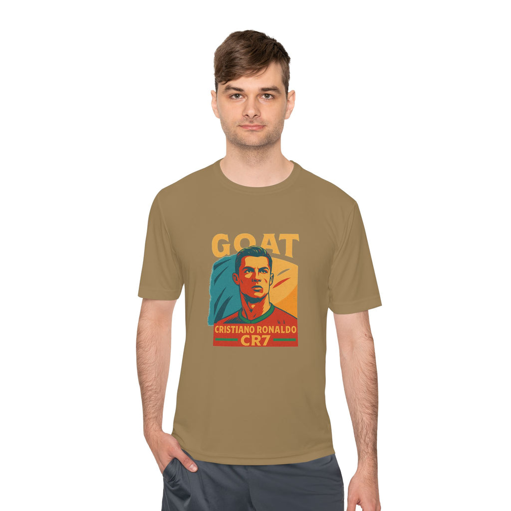 Cristiano Ronaldo GOAT Moisture Wicking Tee, Soccer Fan Shirt, Athletic Wear, Sports Gift, Unisex Sports T-Shirt - My Store